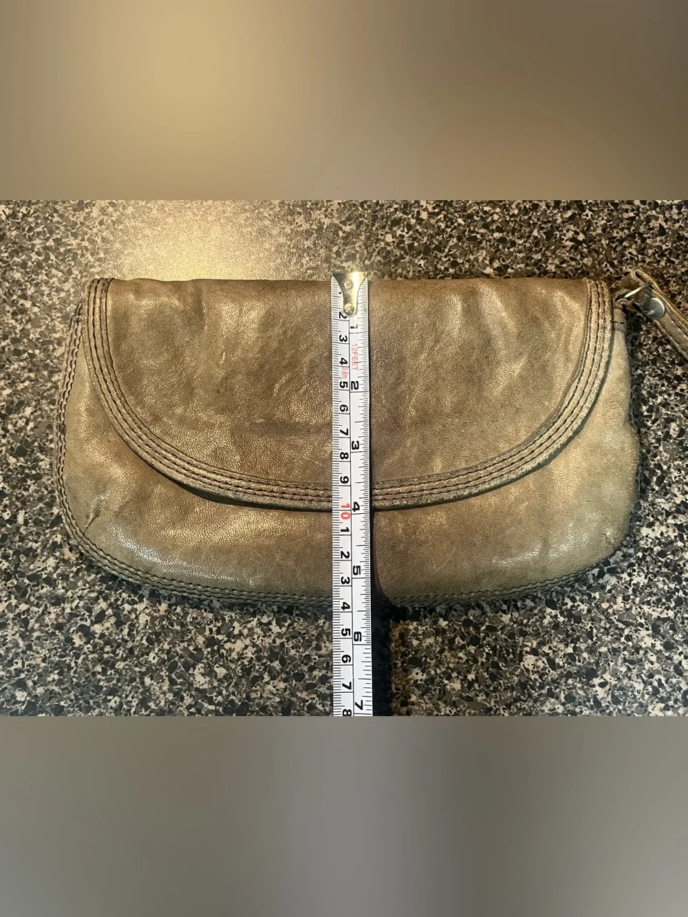 Lucky Brand Olive Green Leather Fold-Over Wristlet - Picture 5 of 8
